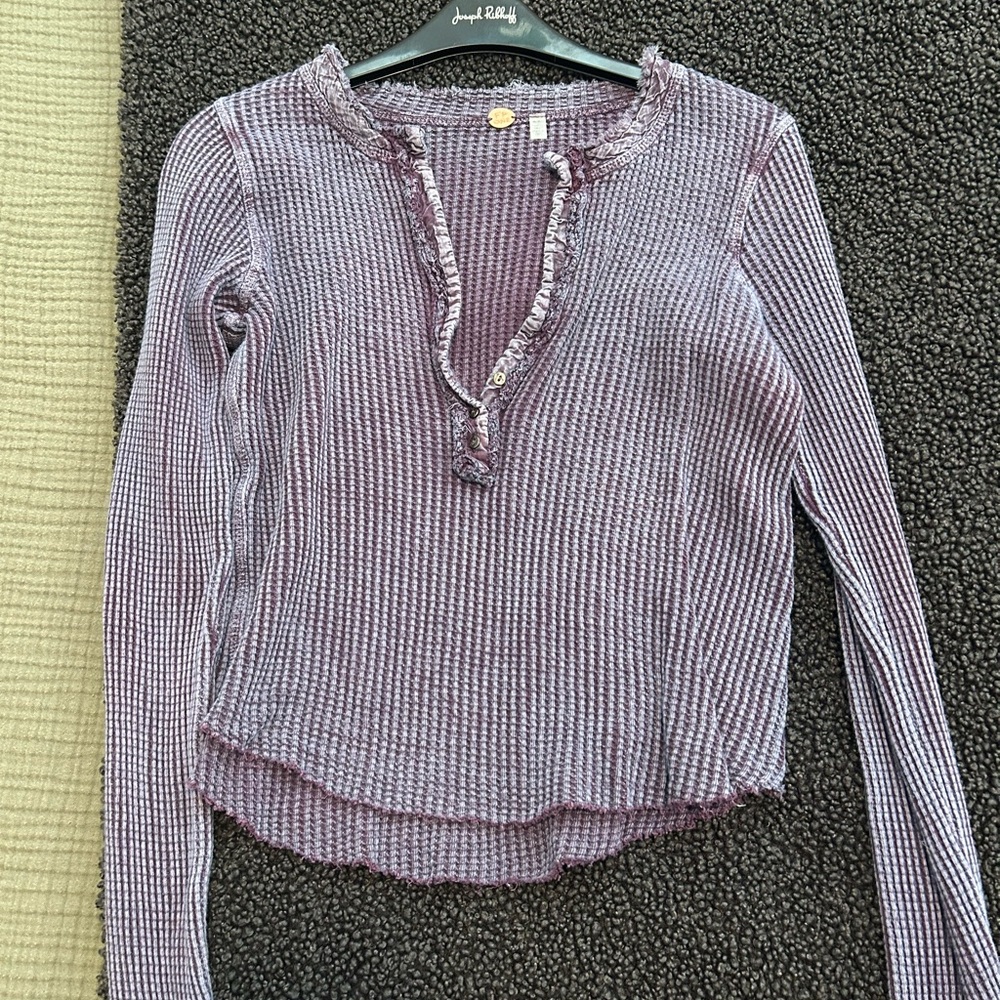 Free People Textured Lavender Blouse